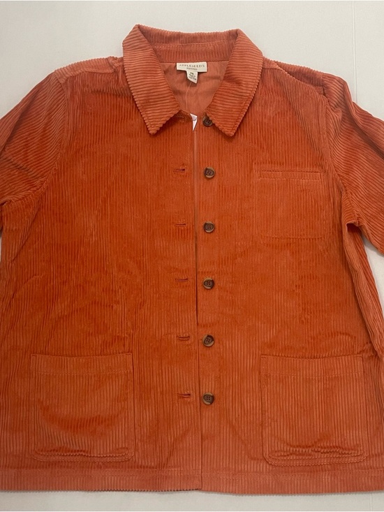 Appleseed's Jackets & Blazers - Appleseed's Orange Corduroy Button Jacket NWT sz PXL